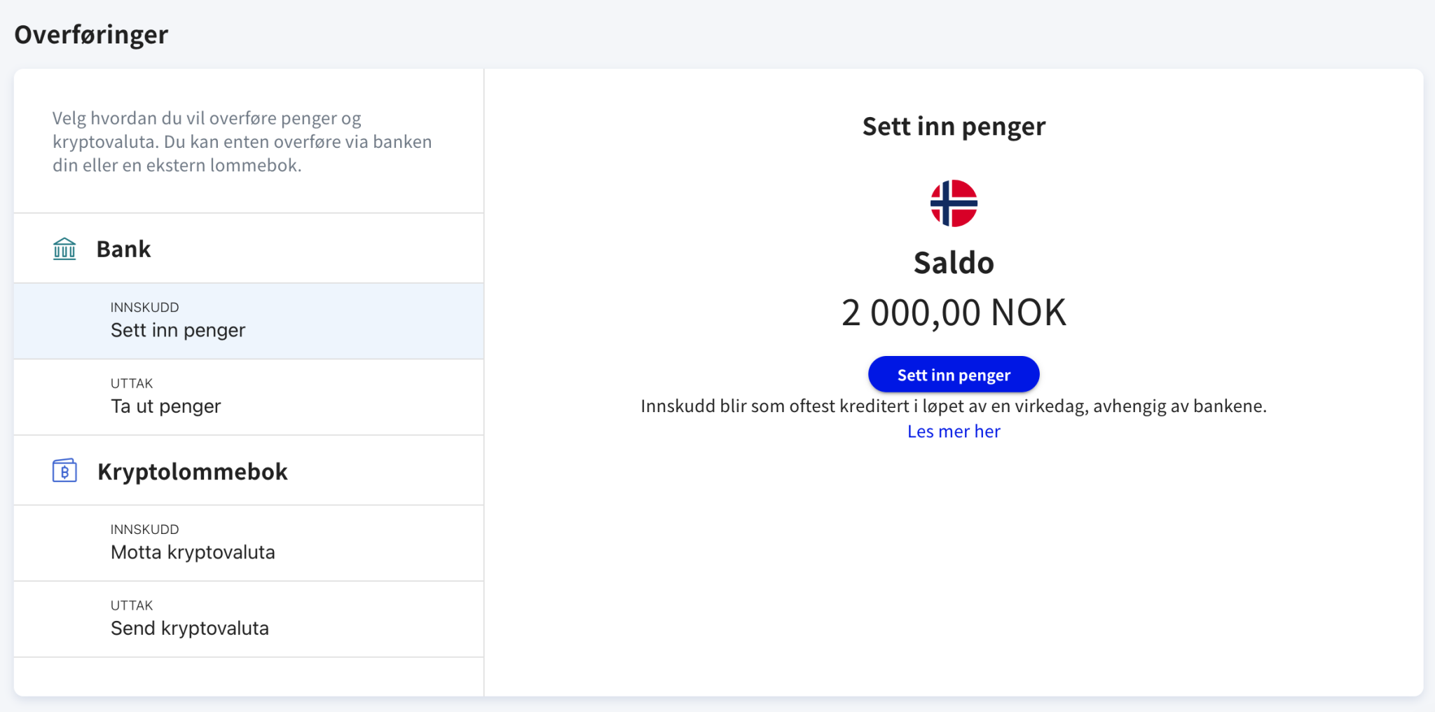 1 Miraiex bankinnskudd