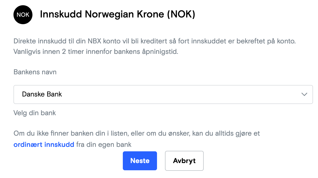 NBX Innskudd med Danske Bank Neonomics