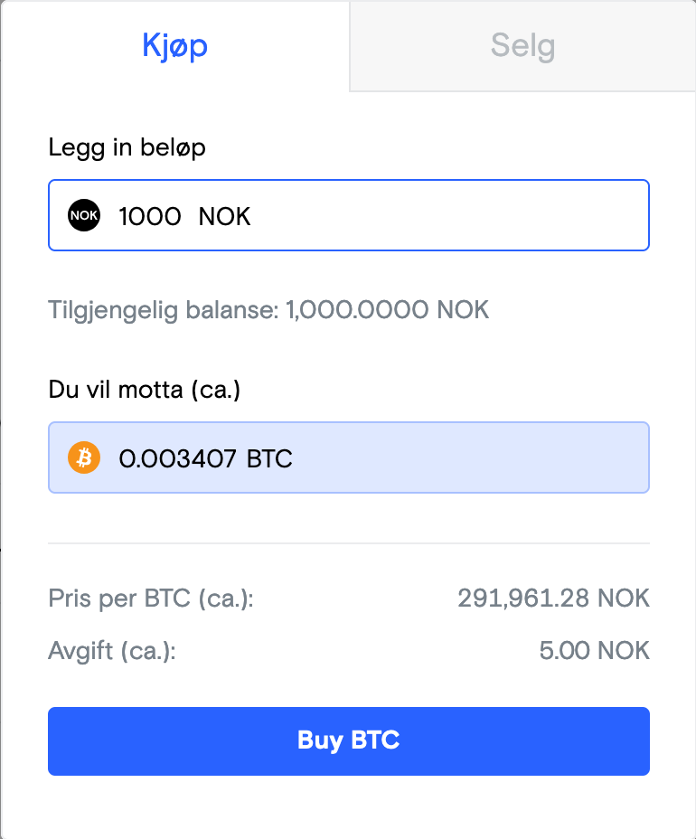 NBX kjop av BTC enkelt